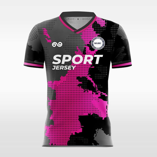 Map - Custom Soccer Jersey for Men Rose-Red Sublimated