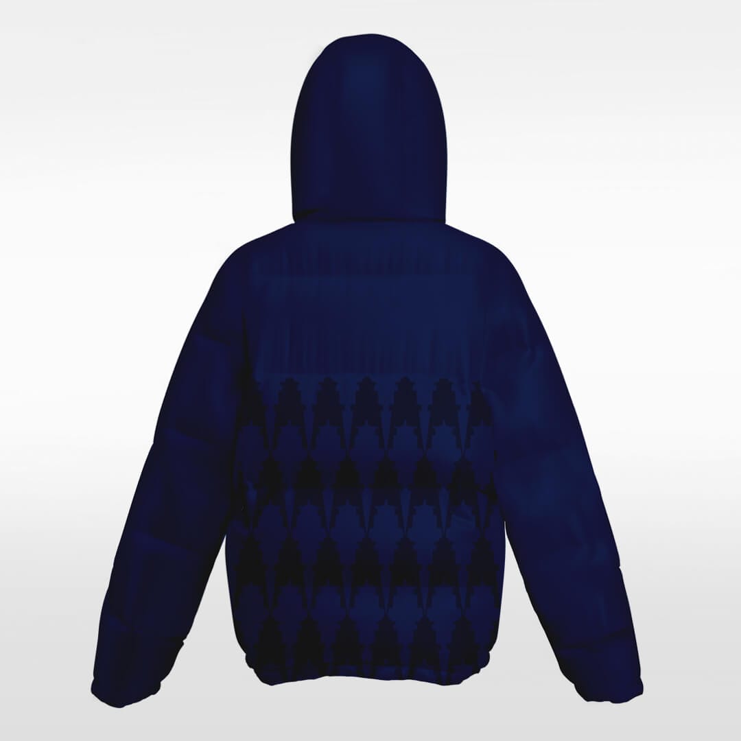 navy blue long winter coat
