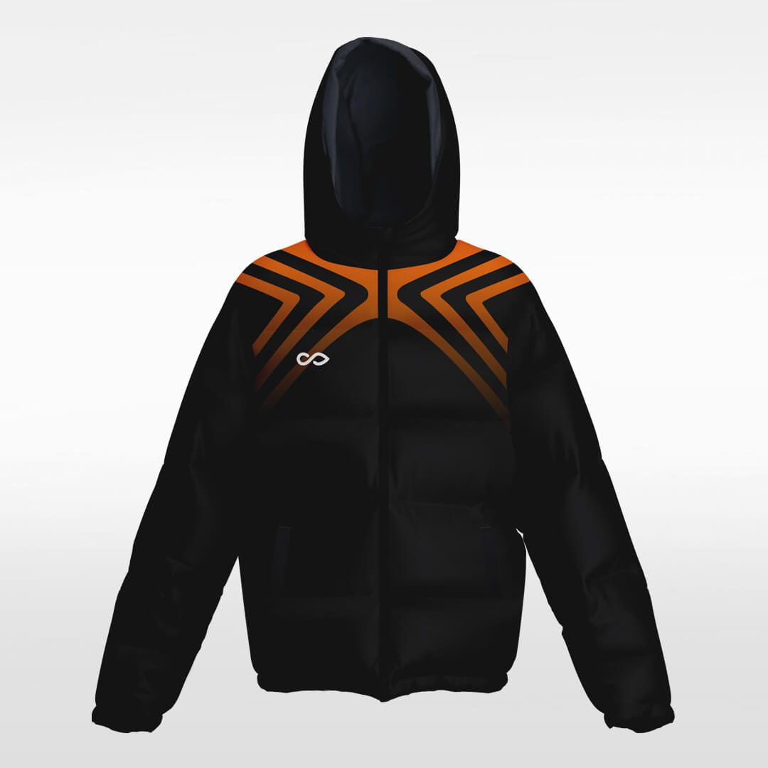     orange custom winter jacket