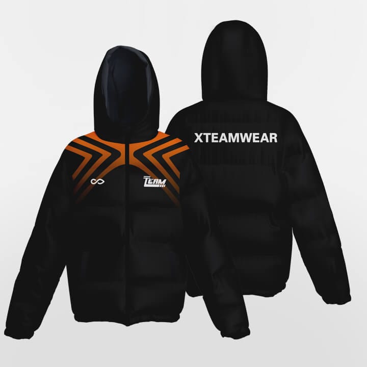 orange winter jacket