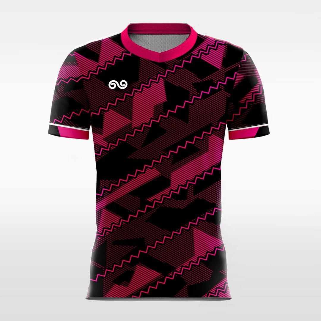 Enthusiastic Ladder - Custom Soccer Jersey for Men Pink Sublimated