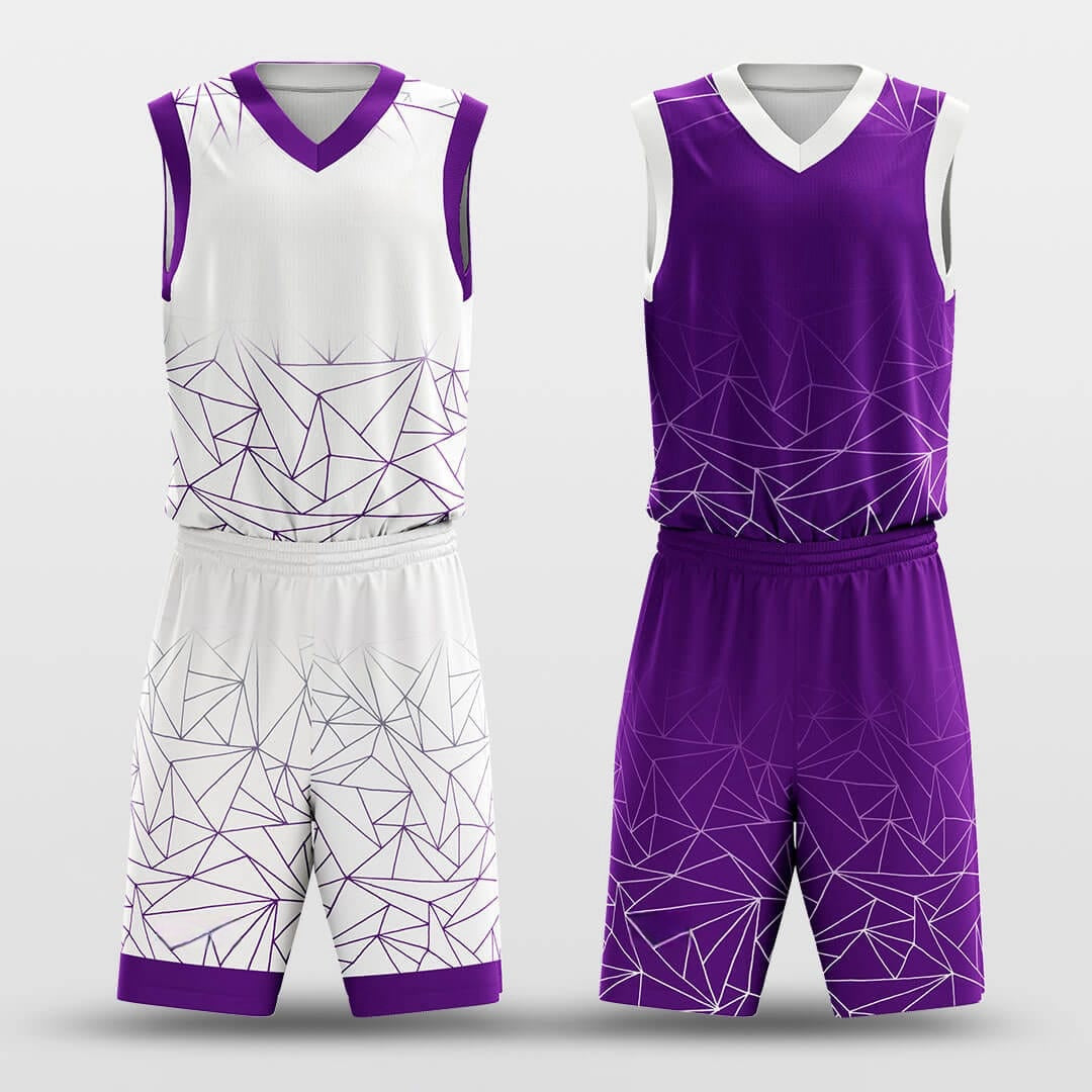 Geometry Stacking -Custom Reversible Basketball Jersey with Shorts Subliamted