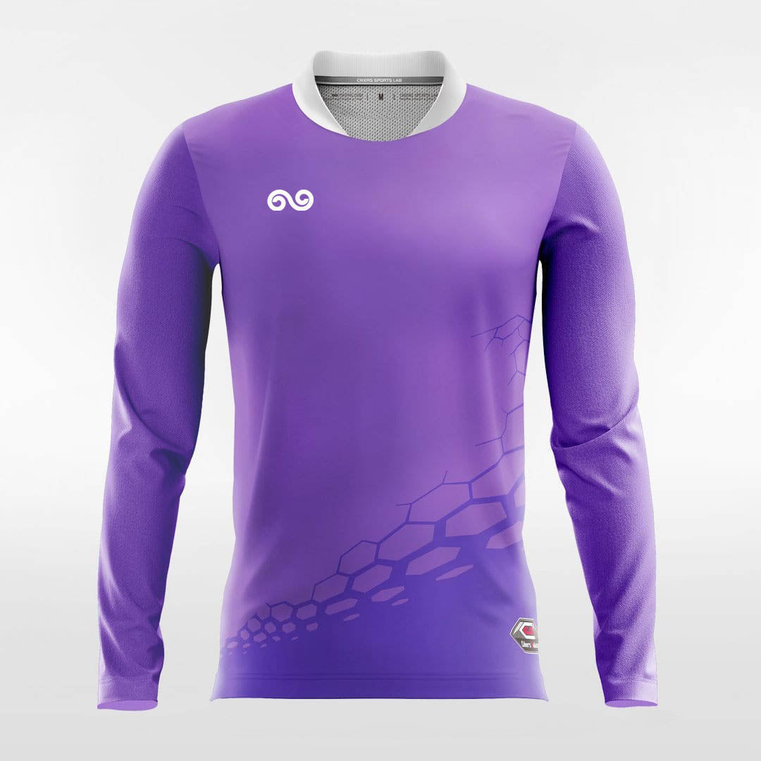 Dragon Vein - Custom Long Sleeve Soccer Jersey Purple for Men