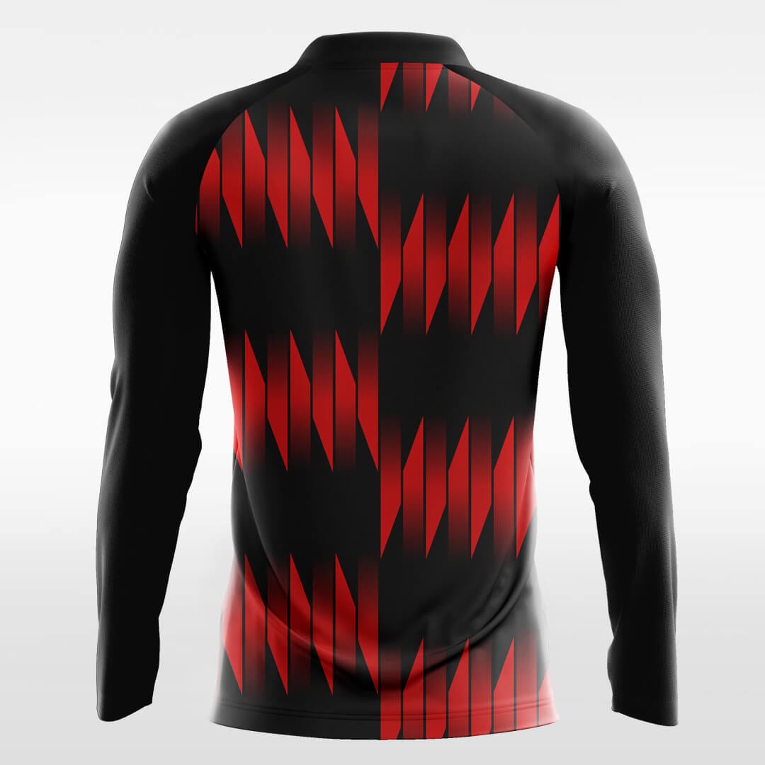 Fire - Custom Long Sleeve Soccer Jersey Black for Men