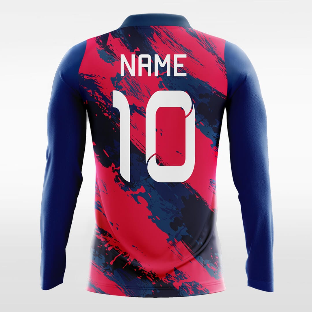 Graffiti - Custom Long Sleeve Soccer Jersey Red for Men