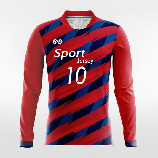 Thorn - Custom Long Sleeve Soccer Jersey Red for Men