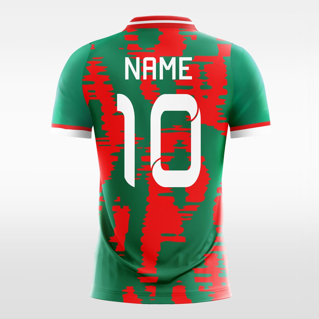 red custom shadow soccer jersey