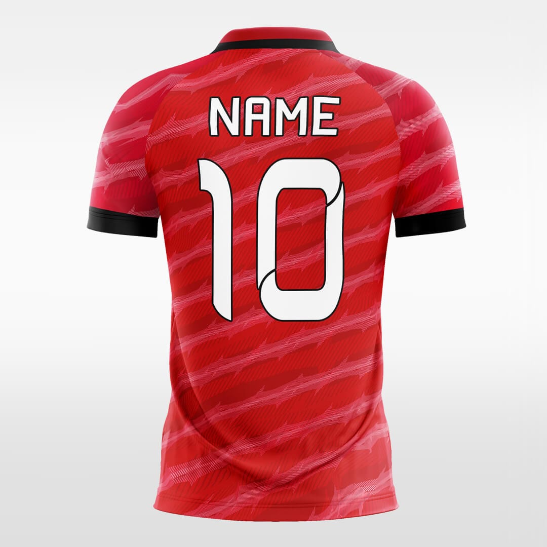 red custom short sleeve jersey
