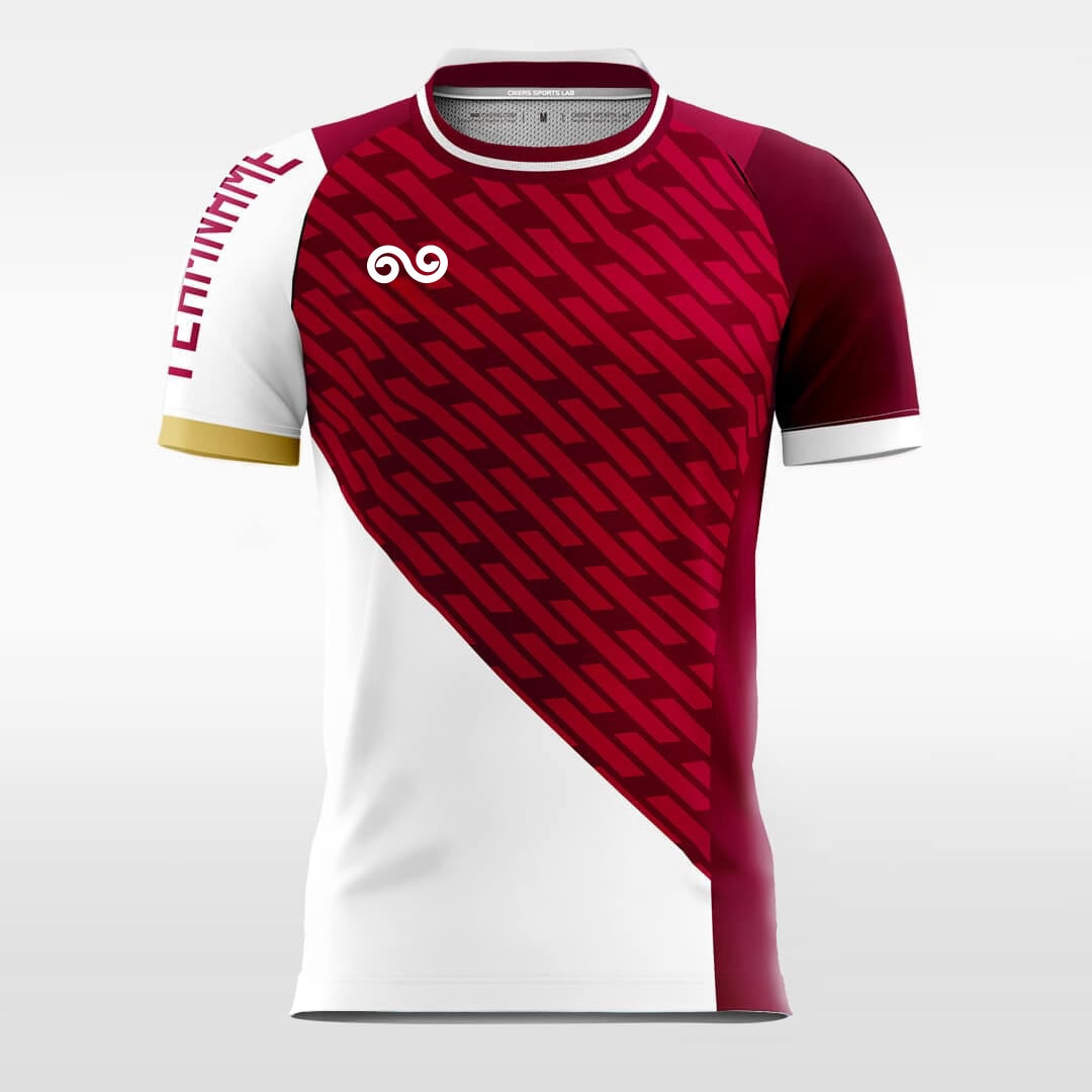 Hot blood - Custom Soccer Jersey for Men White and Red Sublimated