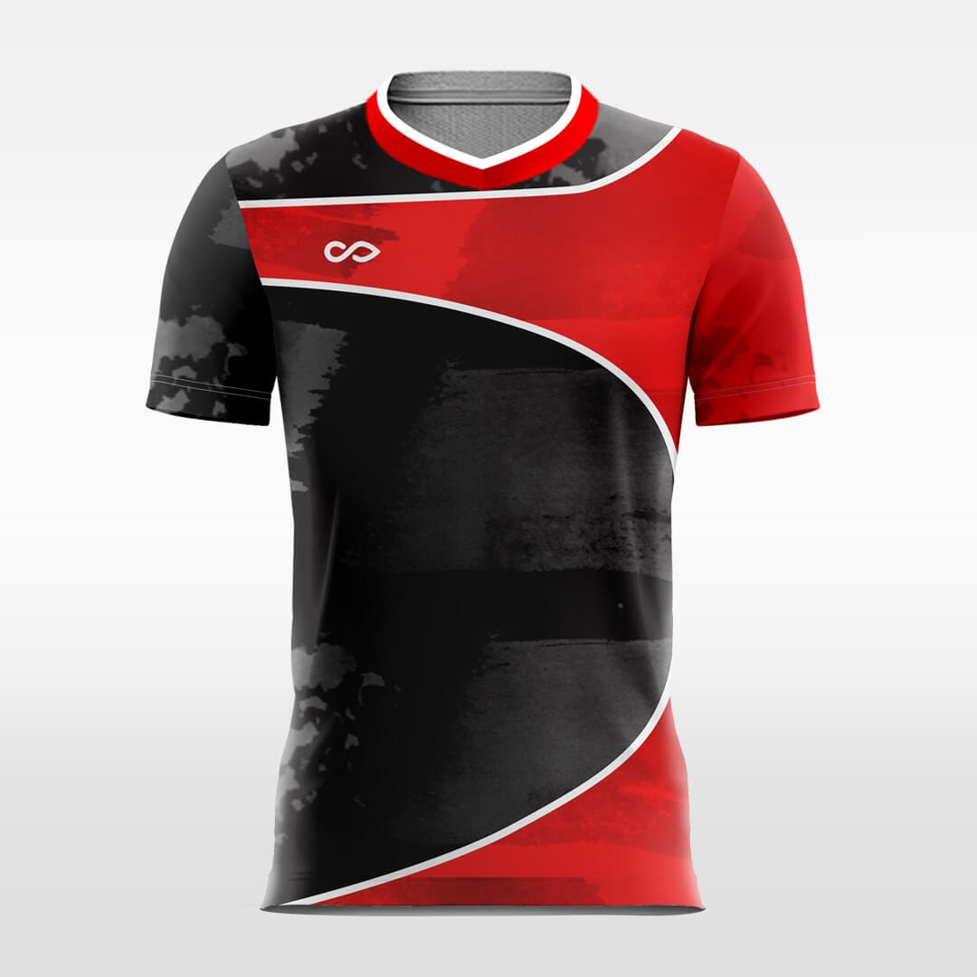 red custom short sleeve jersey