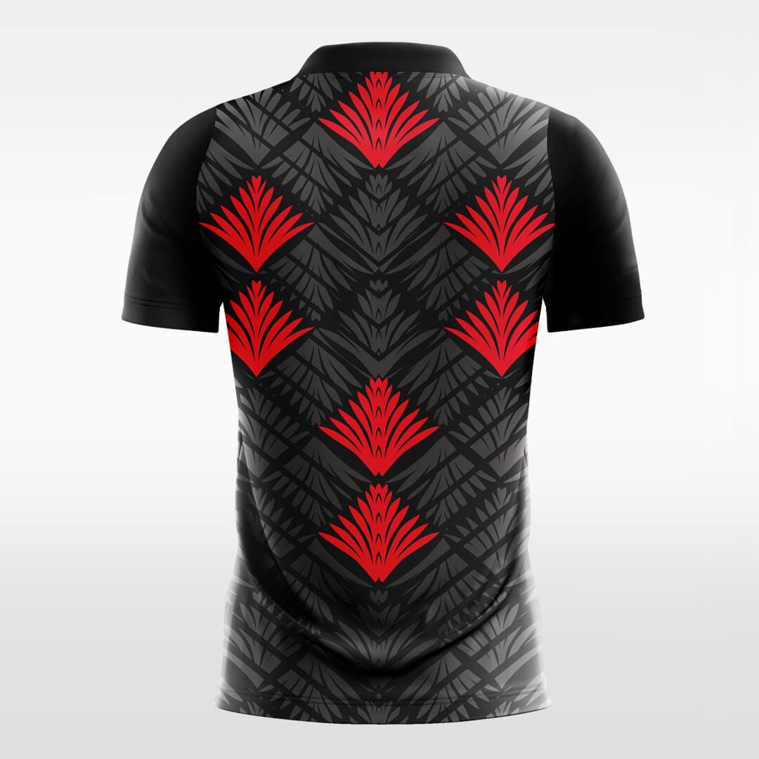 red custom short soccer jersey