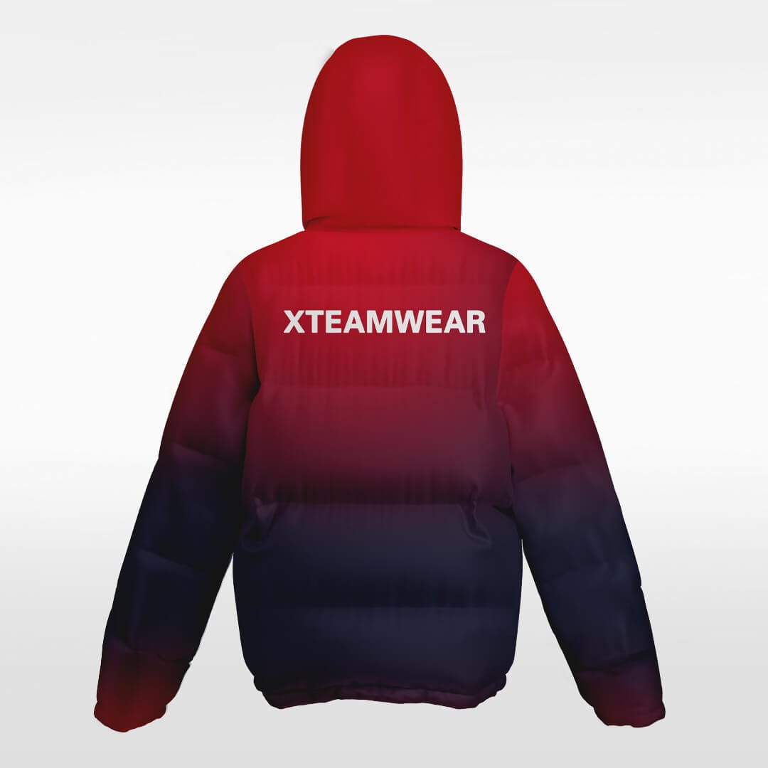 red custom short winter jacket