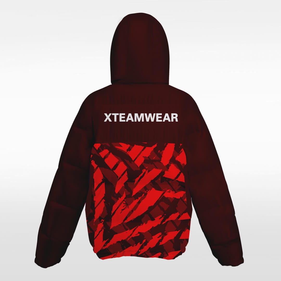     red custom short winter jacket