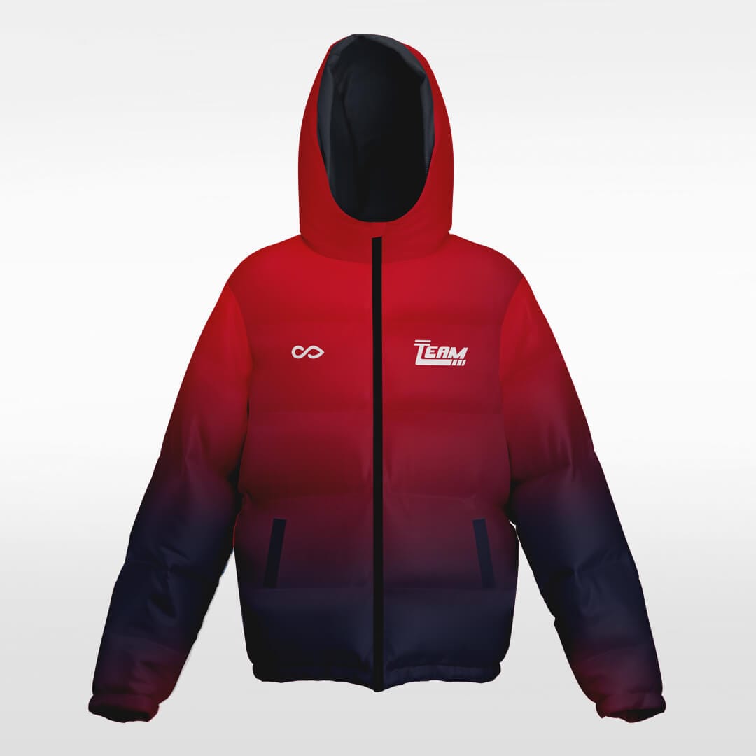 red custom winter jacket