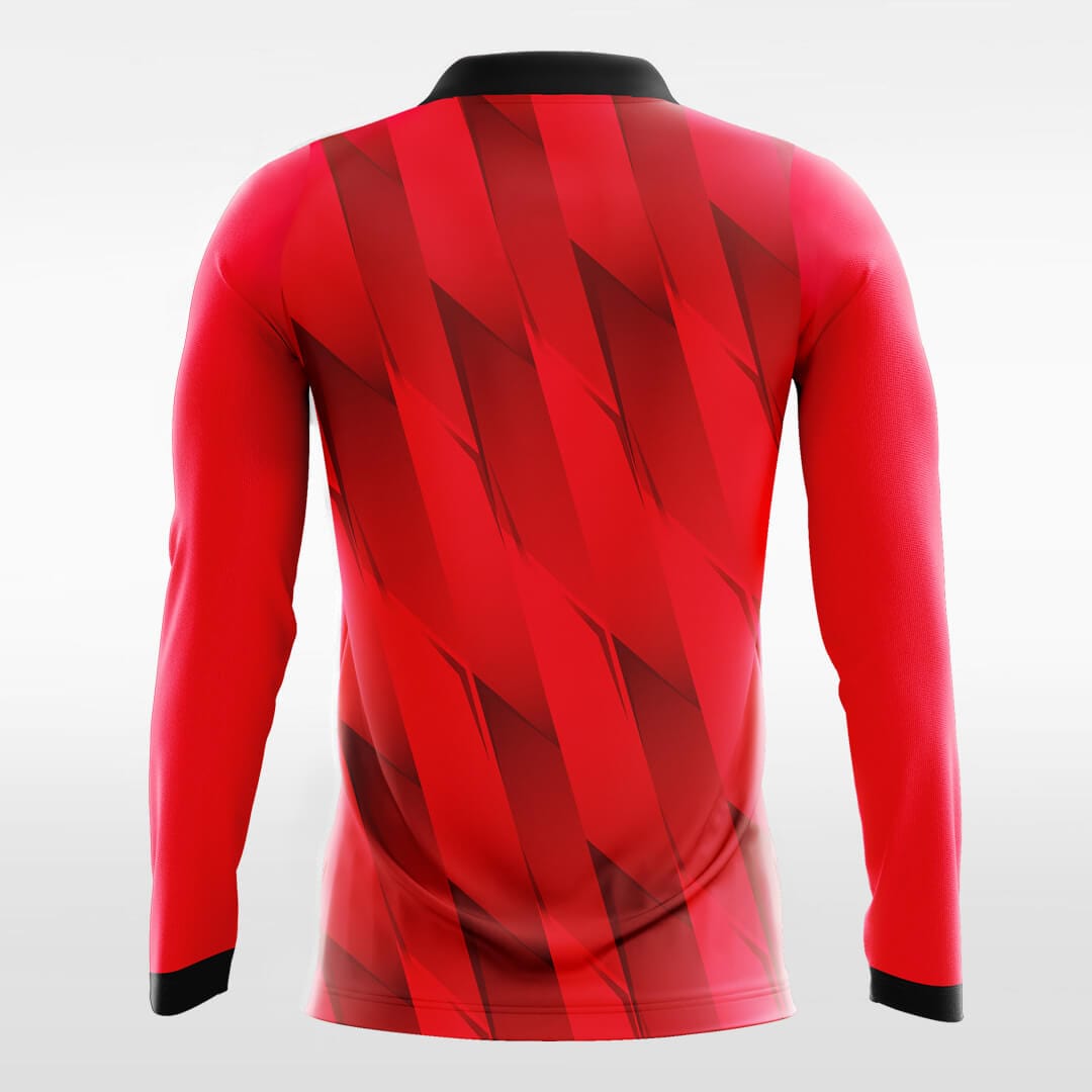 Connection - Custom Long Sleeve Soccer Jersey Red for Men