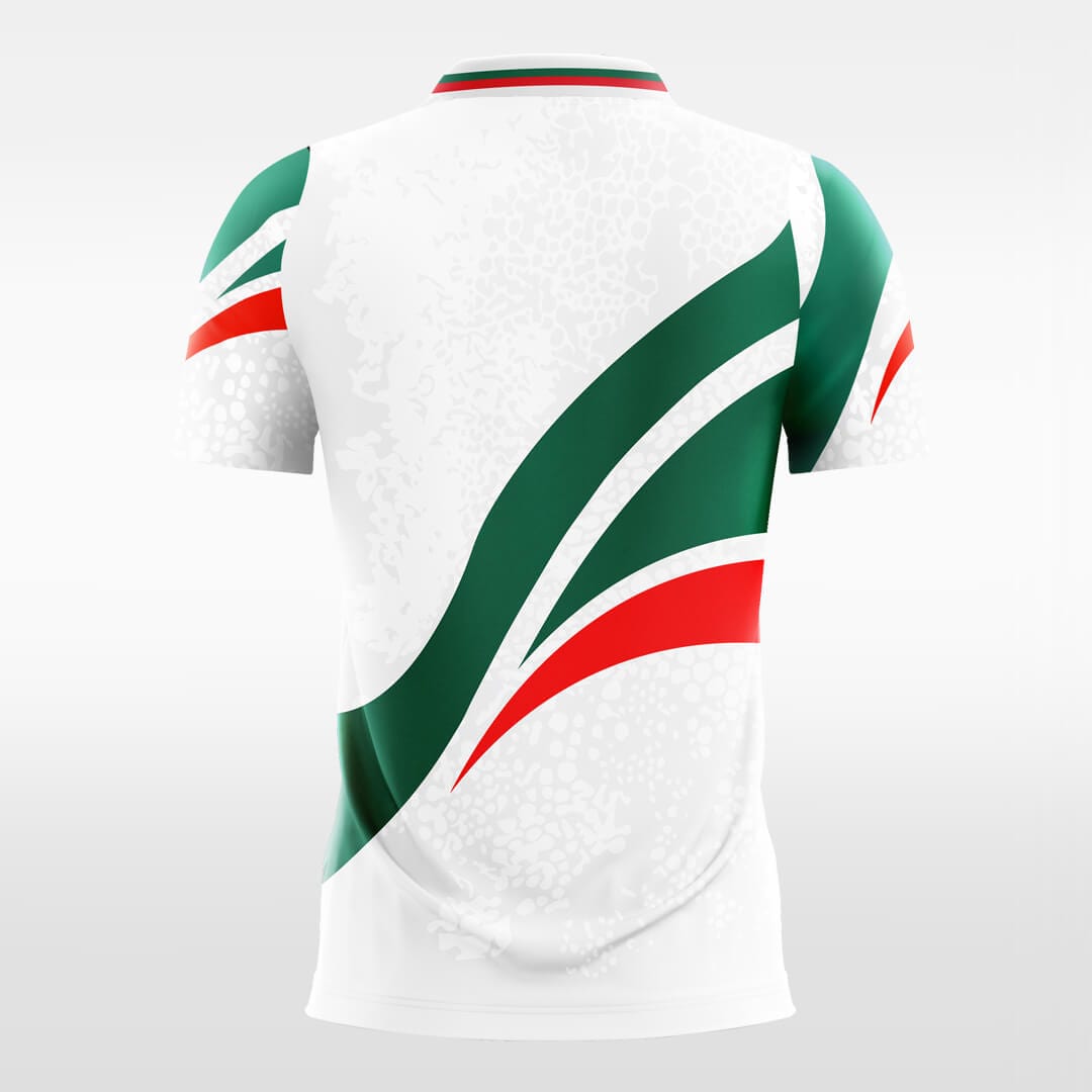 red ribbon sleeve soccer jersey
