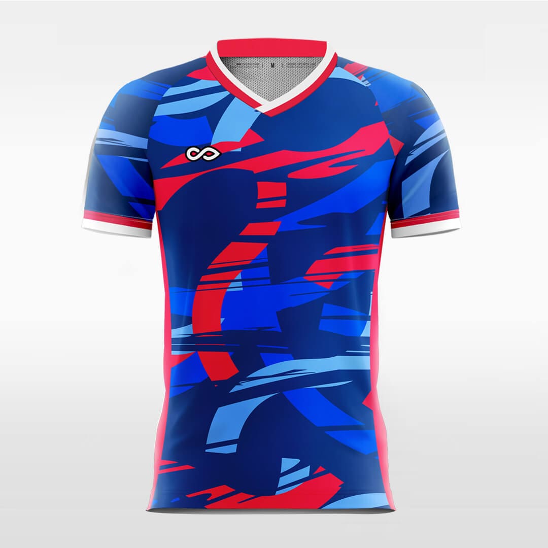 red short sleeve soccer jersey