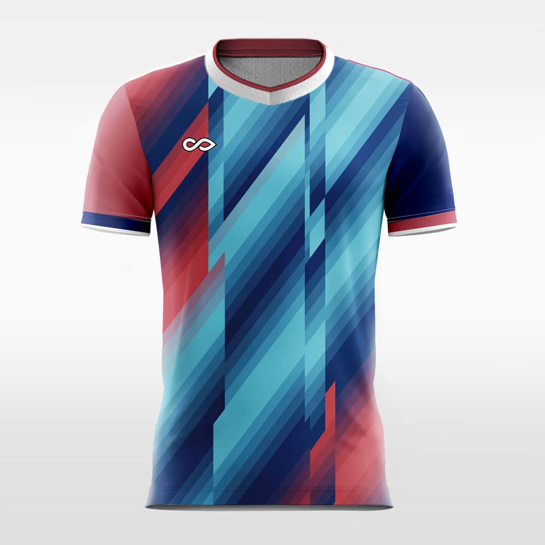 red soccer short sleeve jersey