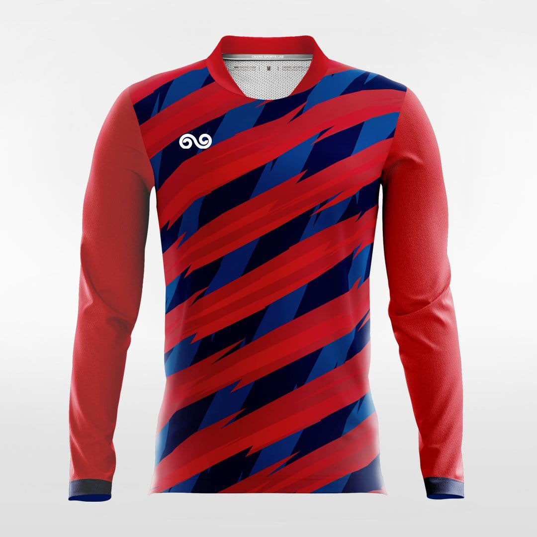 Thorn - Custom Long Sleeve Soccer Jersey Red for Men