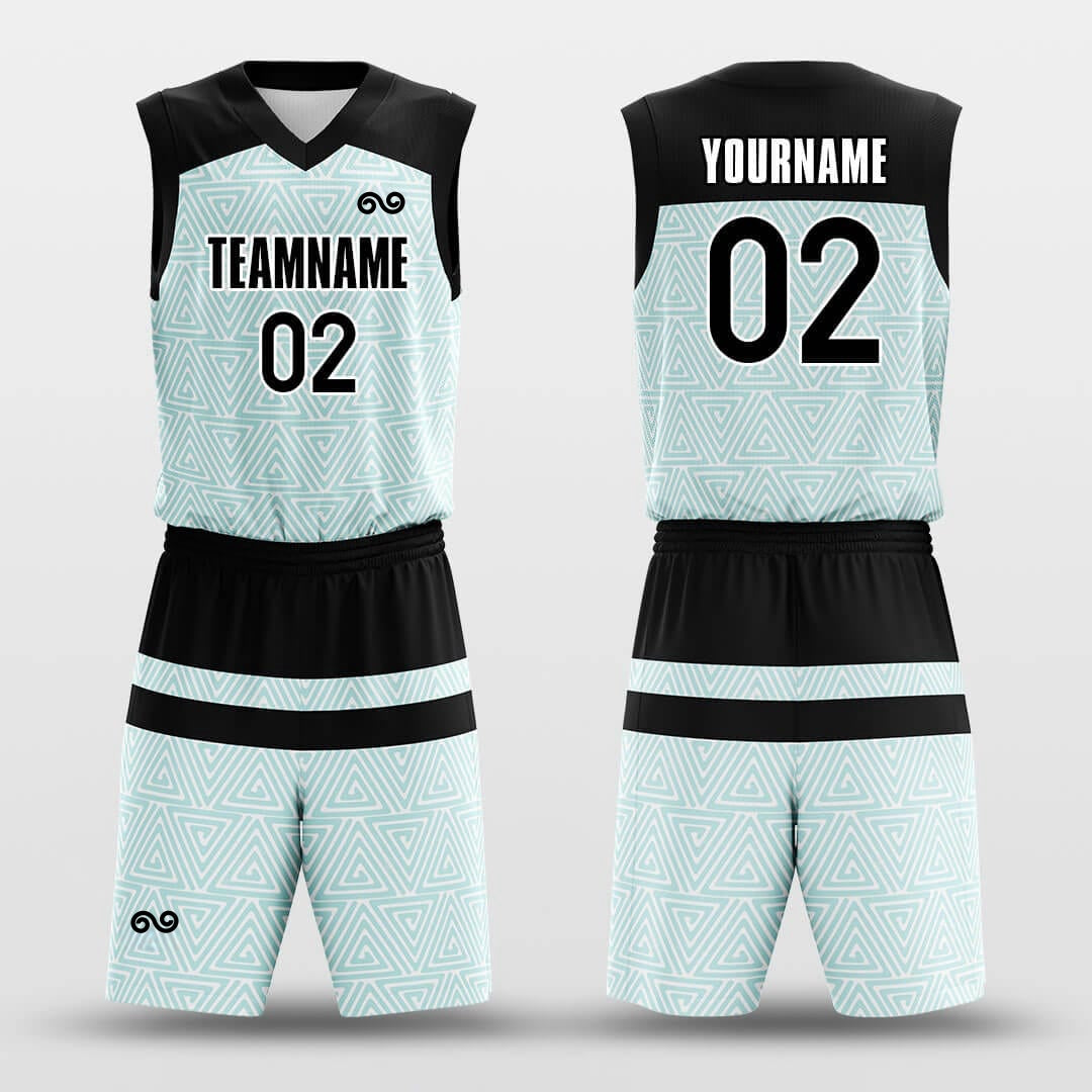 Green Triangle -Custom Basketball Jersey with Shorts Subliamted