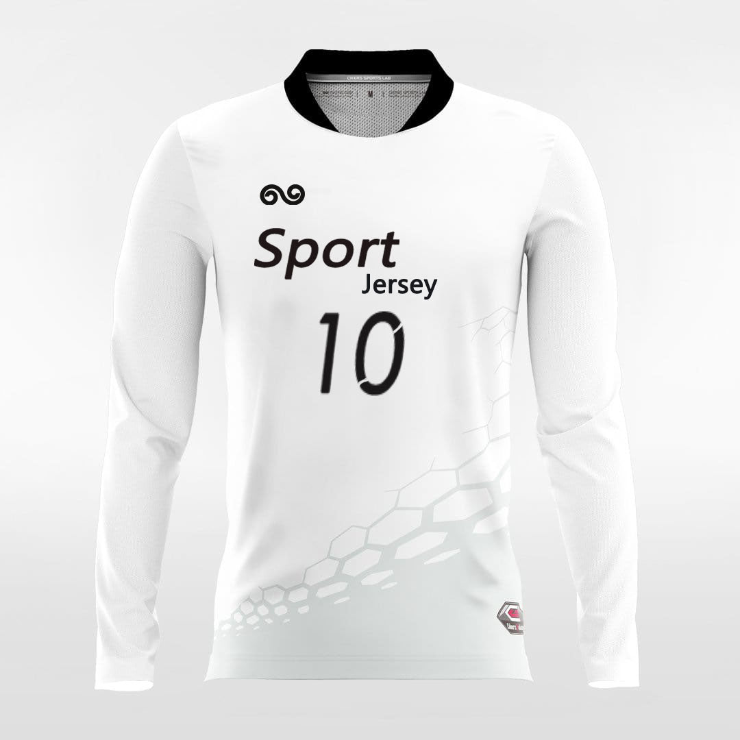 Dragon Vein - Custom Long Sleeve Soccer Jersey White for Men