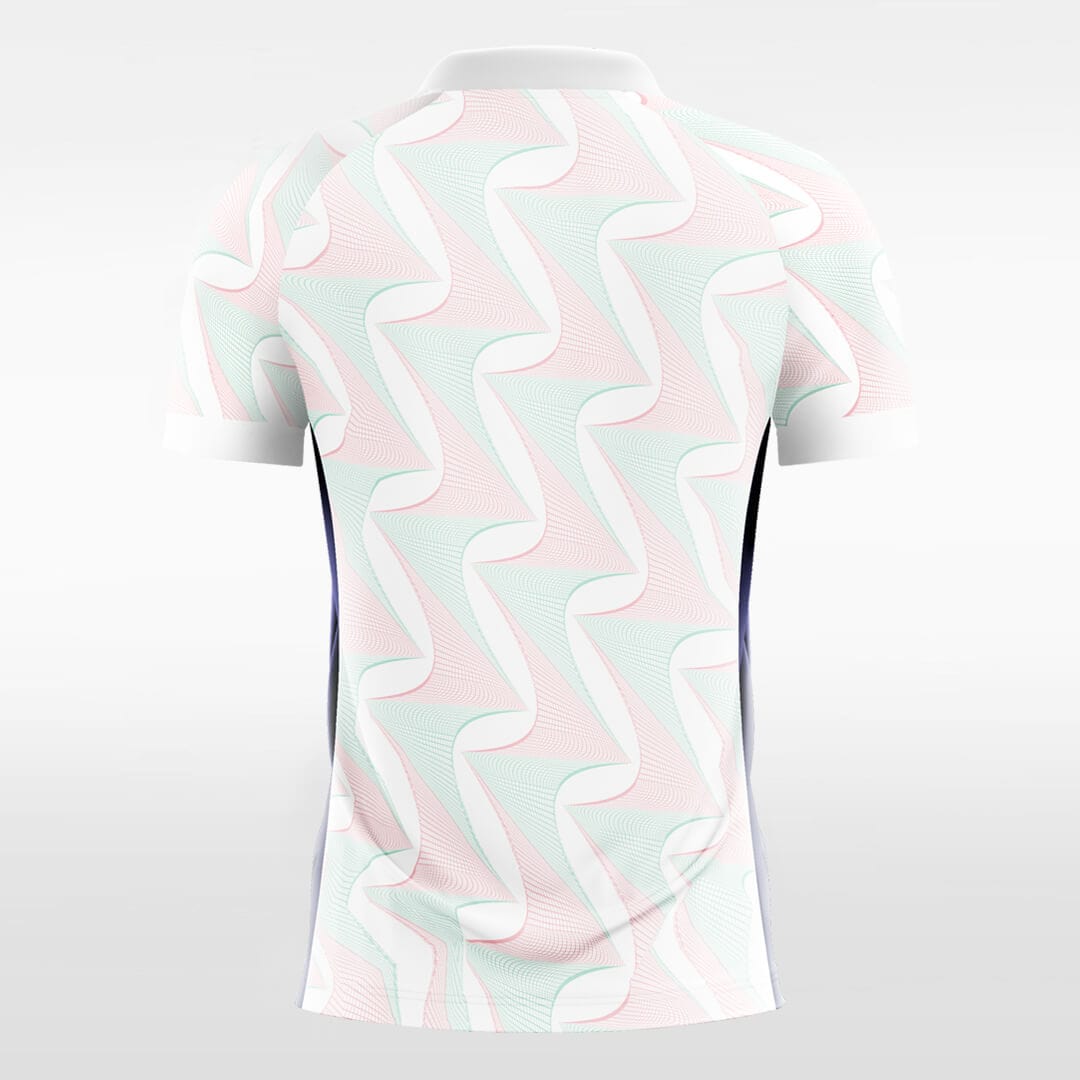 white and pink short sleeve