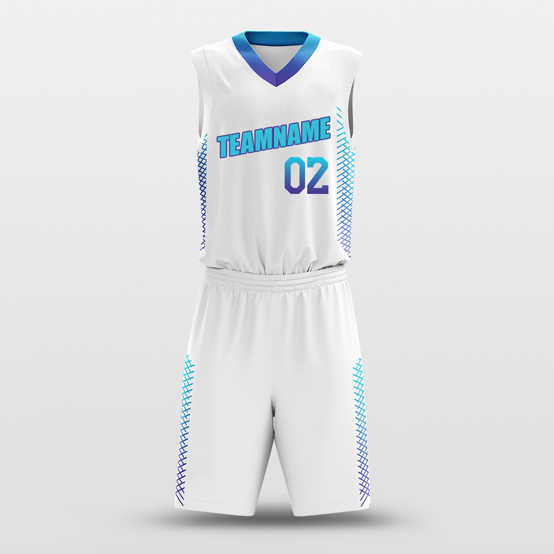 Braid White -Custom Basketball Jersey with Shorts Subliamted