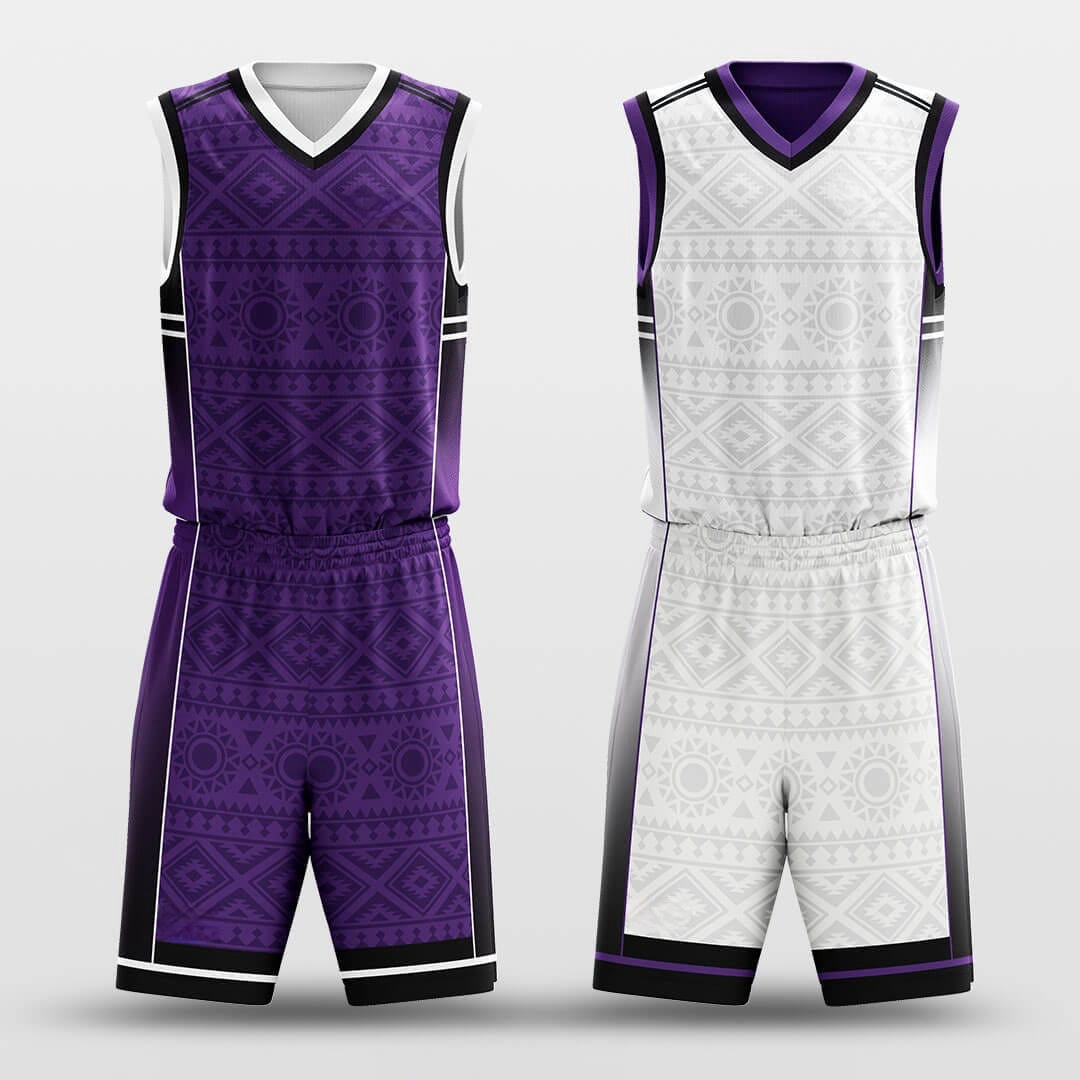 Geometric Patterns -Custom Reversible Basketball Jersey with Shorts Subliamted