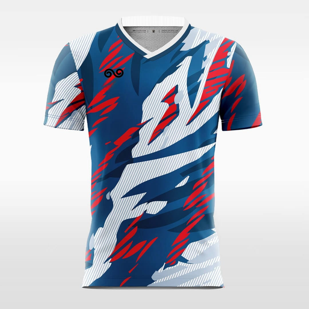 Mountain - Custom Soccer Jersey for Men Grey and blue Sublimated