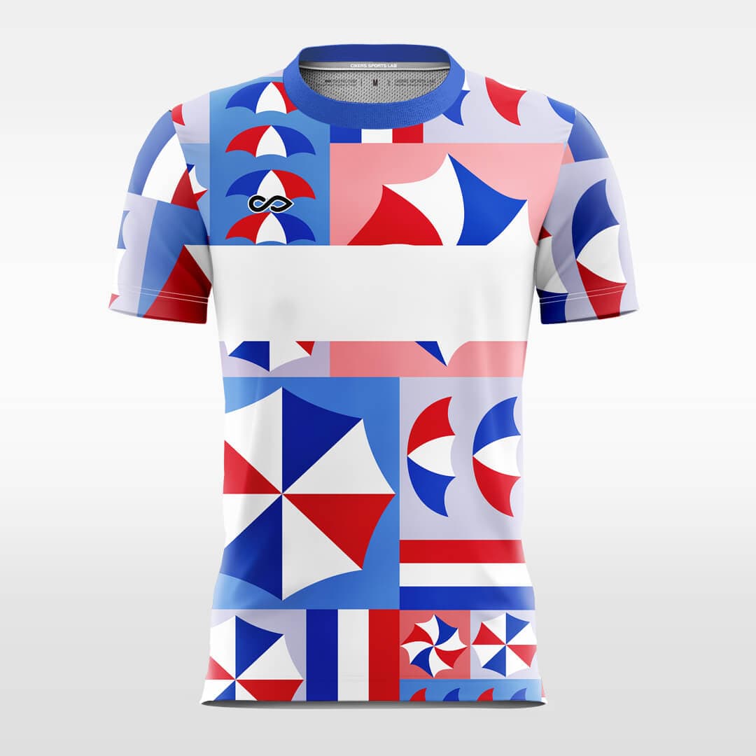 white custom short sleeve jersey