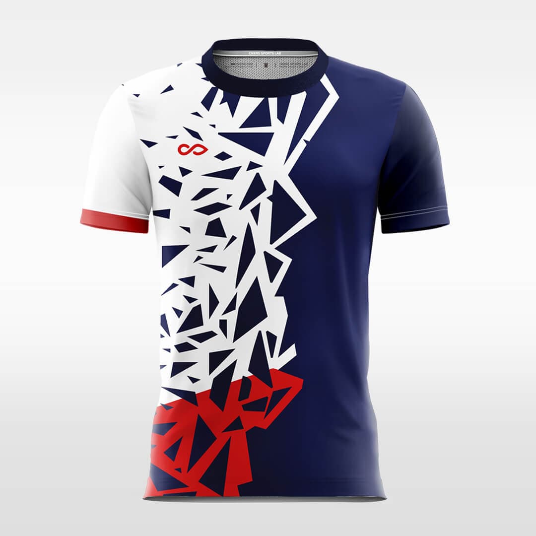 white custom short soccer jersey