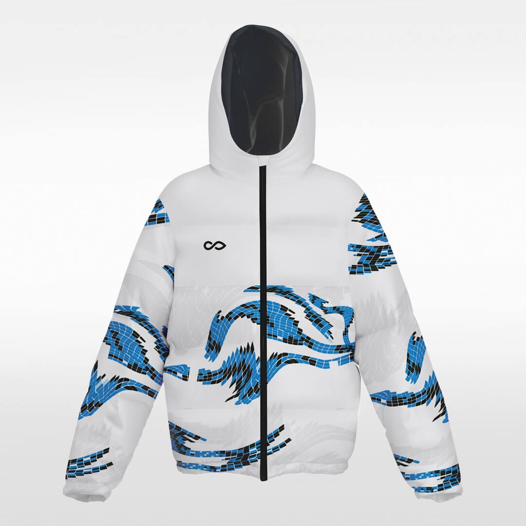     white custom short winter jacket
