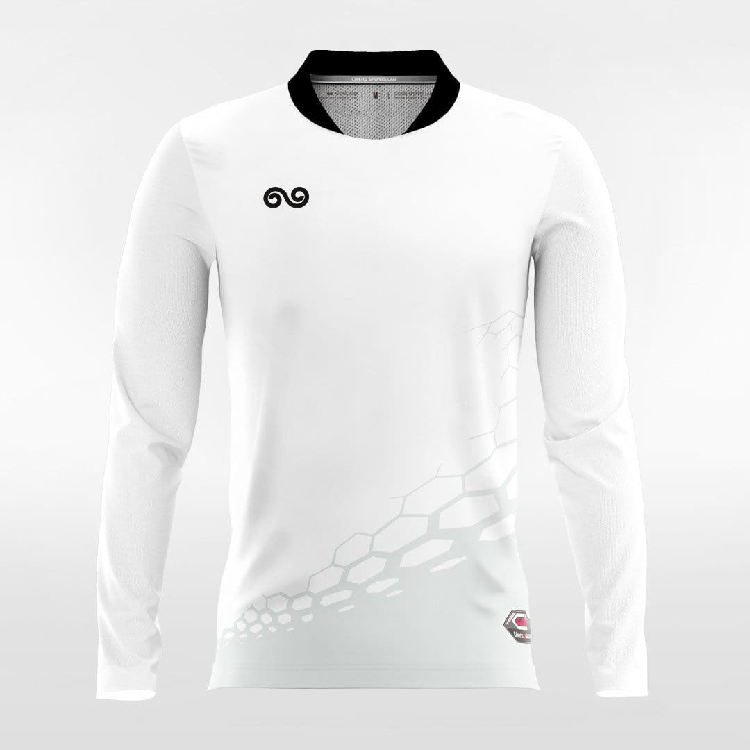 Dragon Vein - Custom Long Sleeve Soccer Jersey White for Men