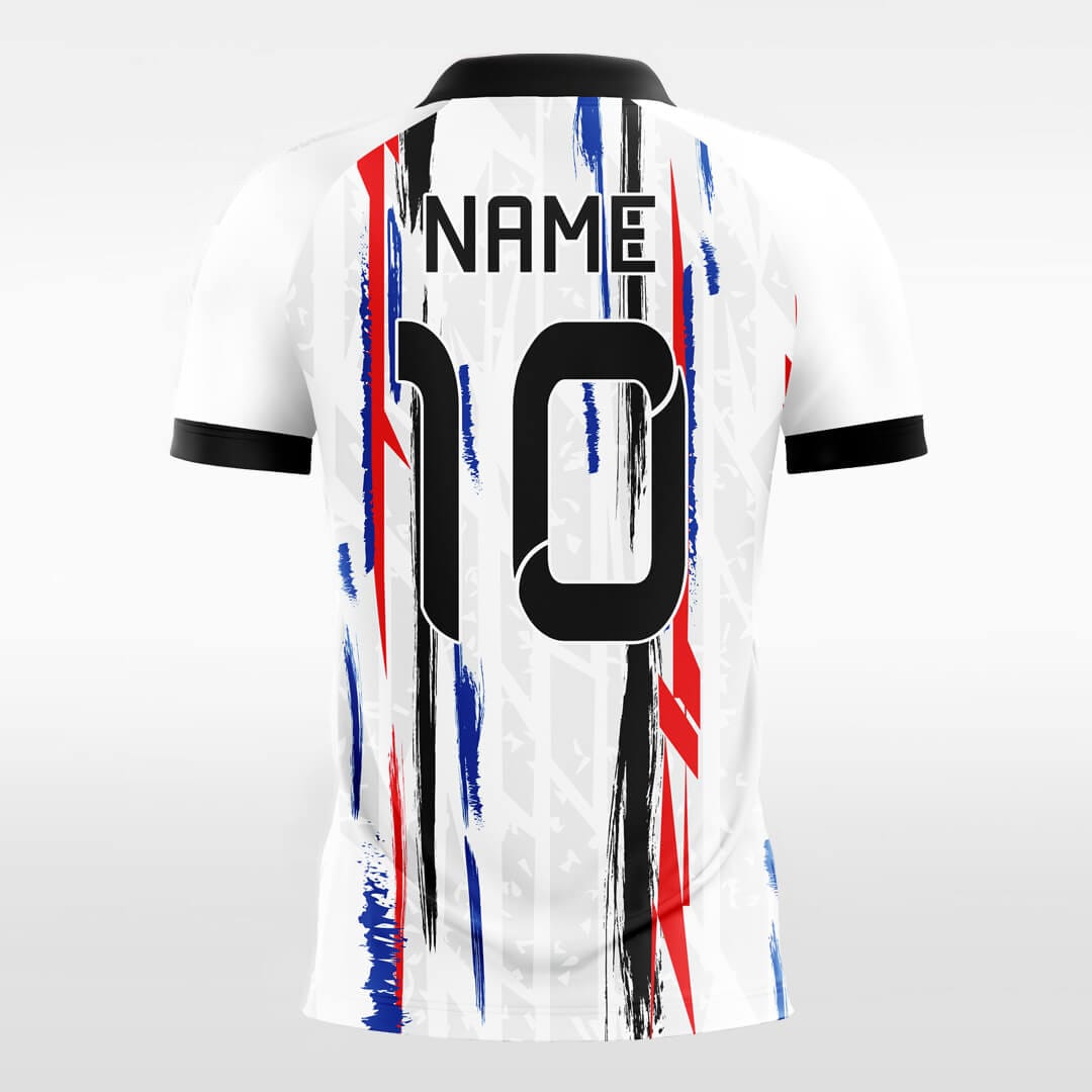white short sleeve soccer jersey