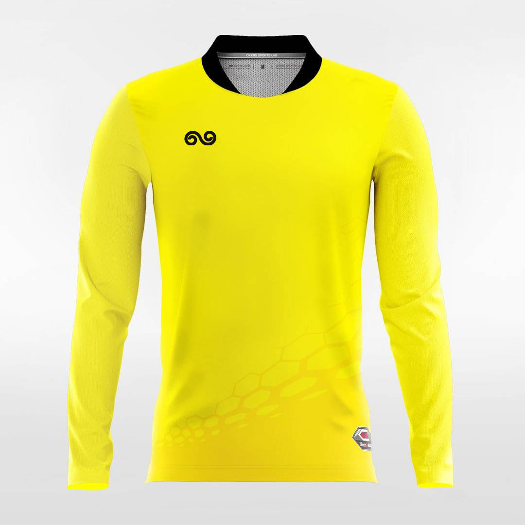 Dragon Vein - Custom Long Sleeve Soccer Jersey Yellow for Men
