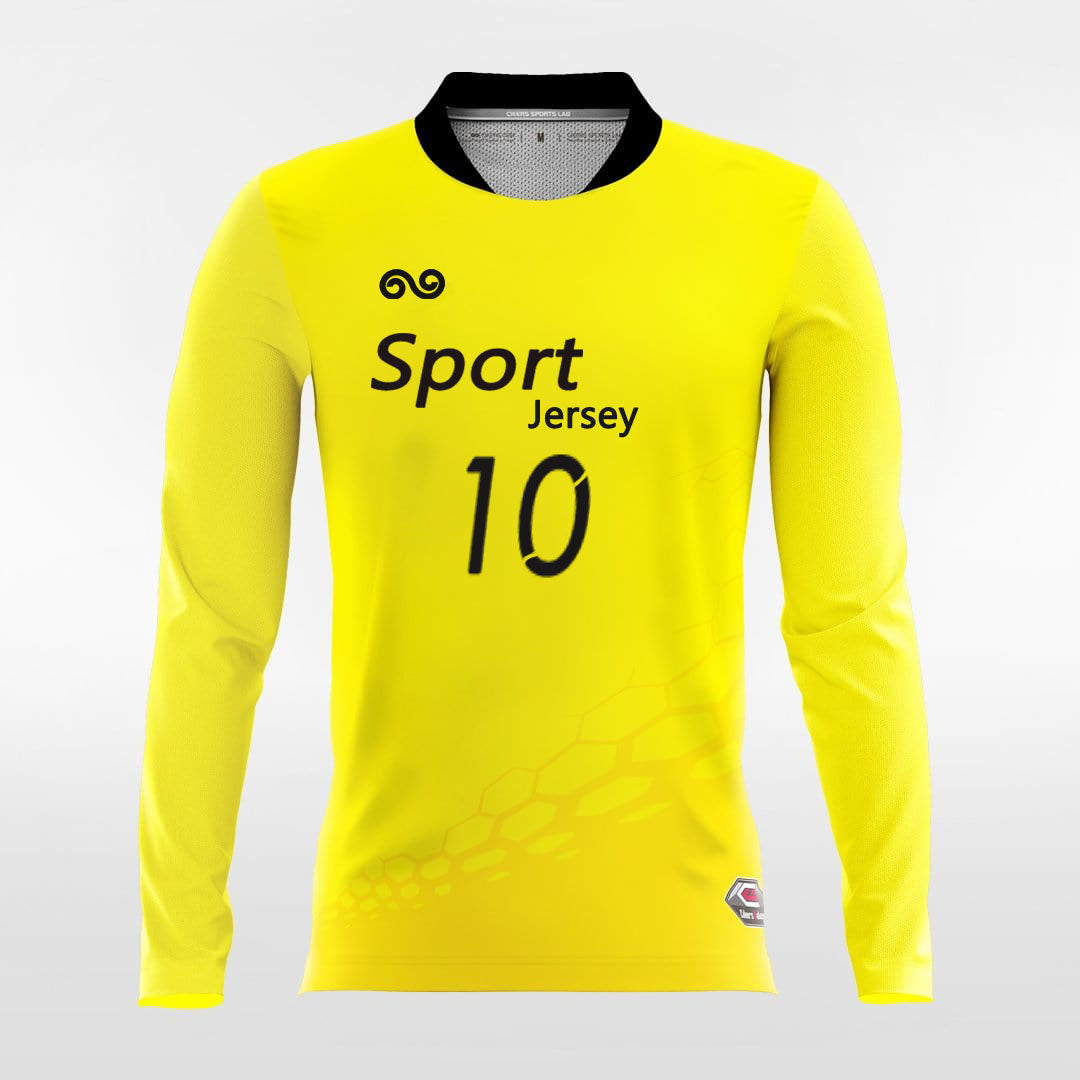 Dragon Vein - Custom Long Sleeve Soccer Jersey Yellow for Men
