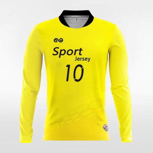 Dragon Vein - Custom Long Sleeve Soccer Jersey Yellow for Men